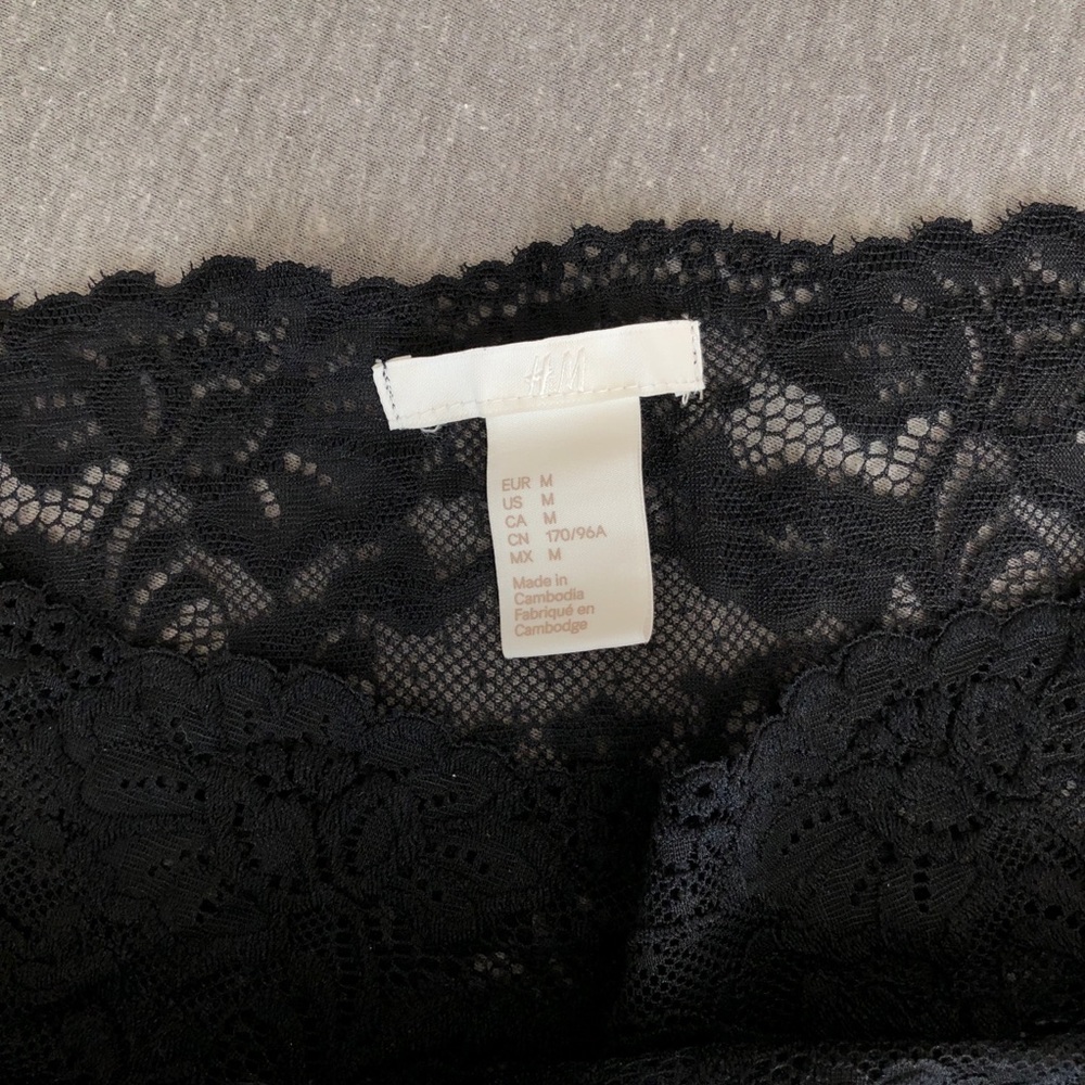 H&M lace off-shoulder gray top - Picture 4 of 5